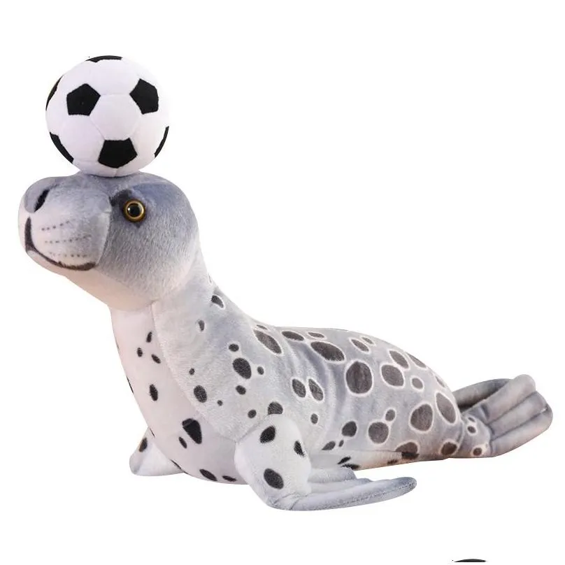 plush dolls creative lifelike seal sea  toys heading the ball stuffed soft simulation infauna funny childrens decor gift 230821