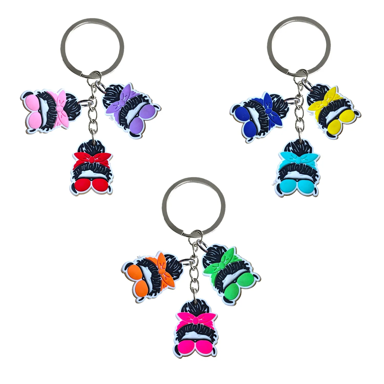 cartoon keychain fashion cute creative design key chain multiple pendants key chain car bag pendant for party birthday gifts unisex