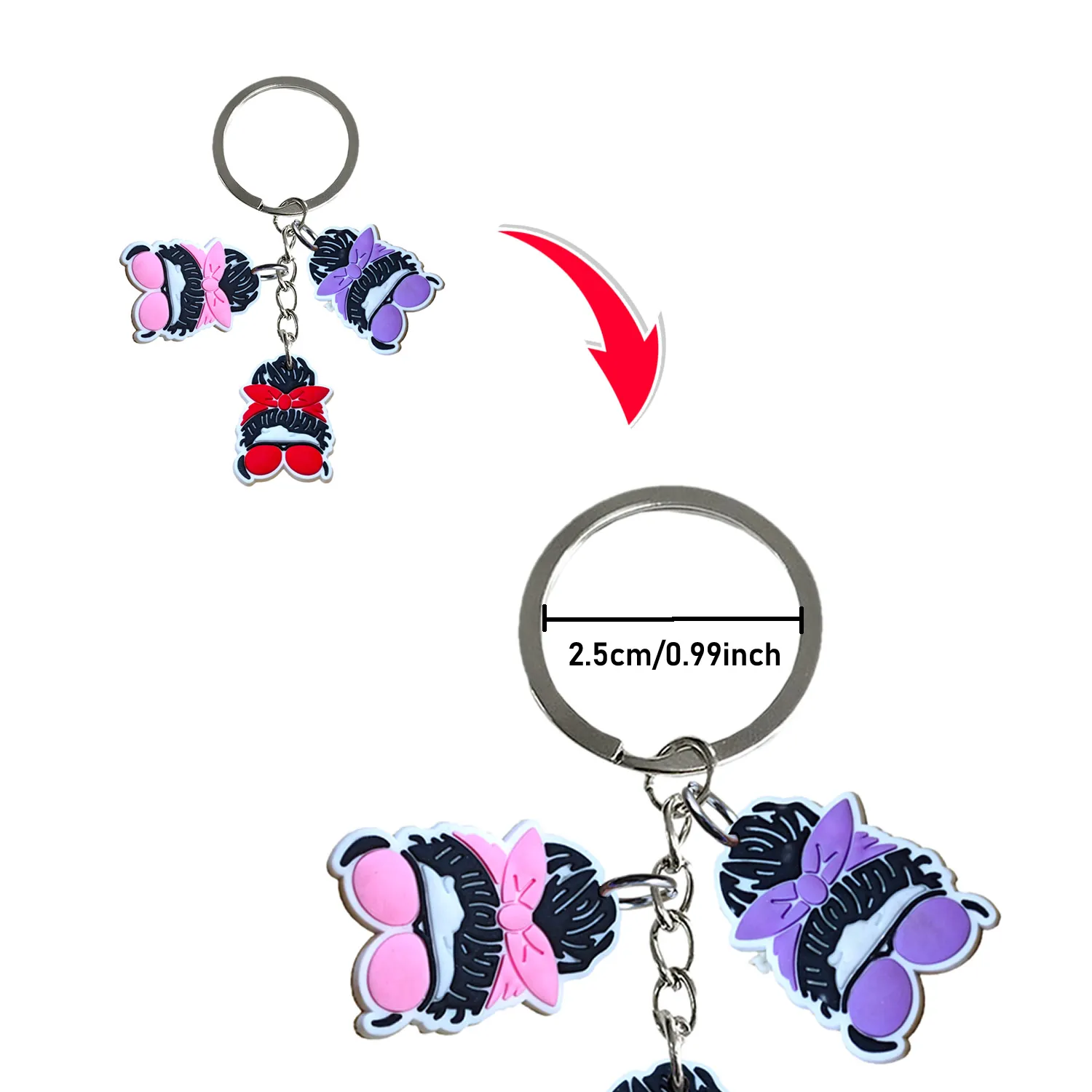 cartoon keychain fashion cute creative design key chain multiple pendants key chain car bag pendant for party birthday gifts unisex