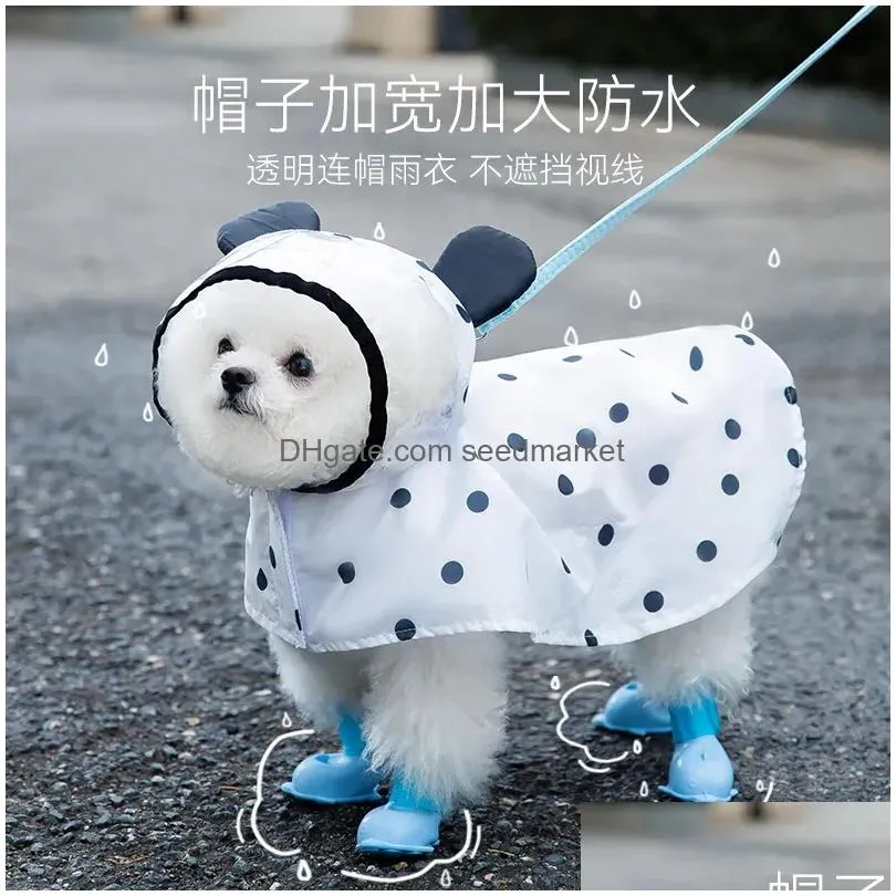 raincoats summer pet raincoat cute bear ears waterproof clothing for small and mediumsized dogs kitten puppy rain cape chihuahua