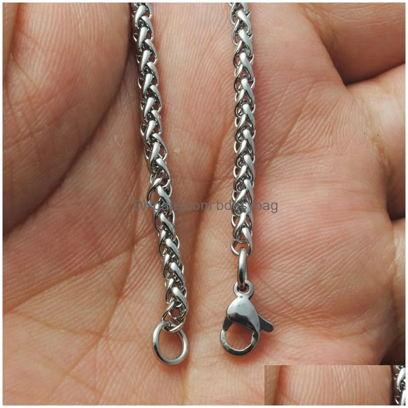 Chains 2.5Mm M 4Mm 5Mm 6Mm 60Cm Stainless Steel Chains For Women Men Pendant Necklaces Jewelry Fashion Accessories Drop Delivery Jewel Dh5Sq