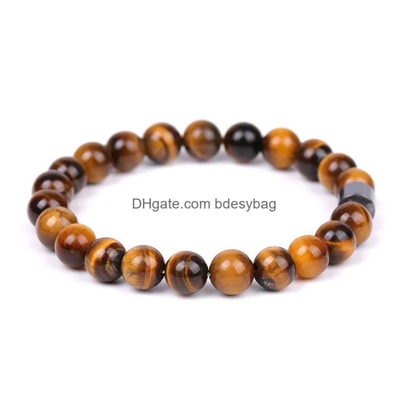 Beaded Natural Energy Stone Handmade Beaded Strands Charm Bracelets Yoga Sports Elastic Jewelry For Women Men Drop Delivery Jewelry B Dhzqm