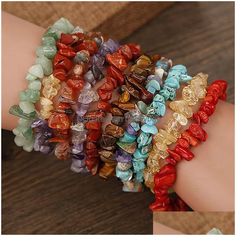 Charm Bracelets Natural Crystal Stone Energy Beaded Charm Bracelets Bangle Yoga Jewelry For Men Women Lover Party Club Drop Delivery Dhrqj