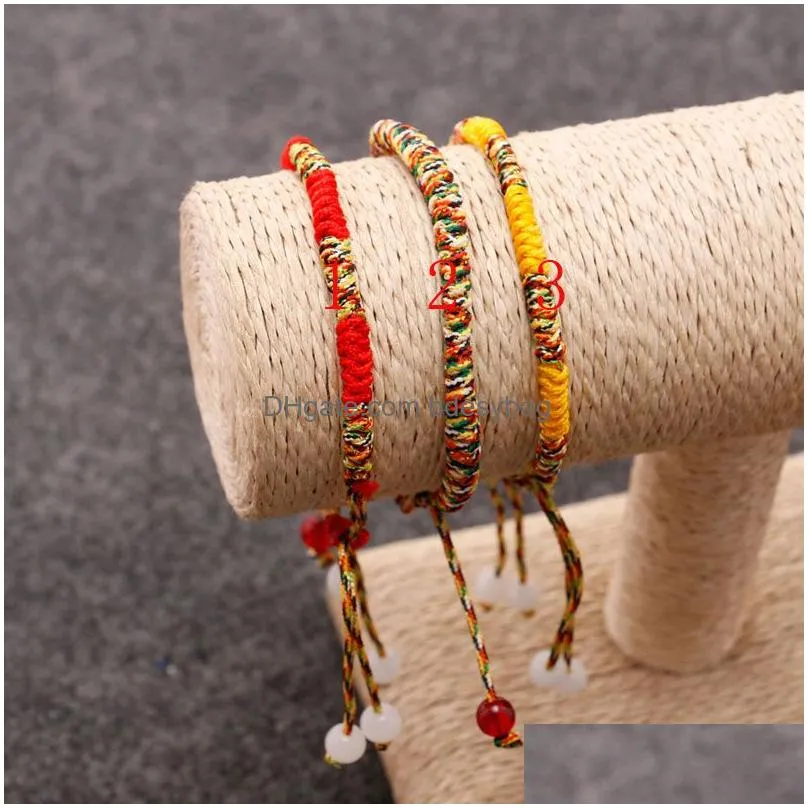 Charm Bracelets Cute Colorf Braided Rope Woven Handmade Friendship Lovers Beads Charm Bracelets For Women Men Lucky Jewelry Drop Deli Dhrqv