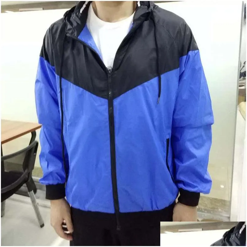 Men`S Jackets Wholesales Men Women Sports Windbreaker Jackets Colors Work Contract Waterproof Jacket Zippers Up Drop Delivery Apparel Dhurt