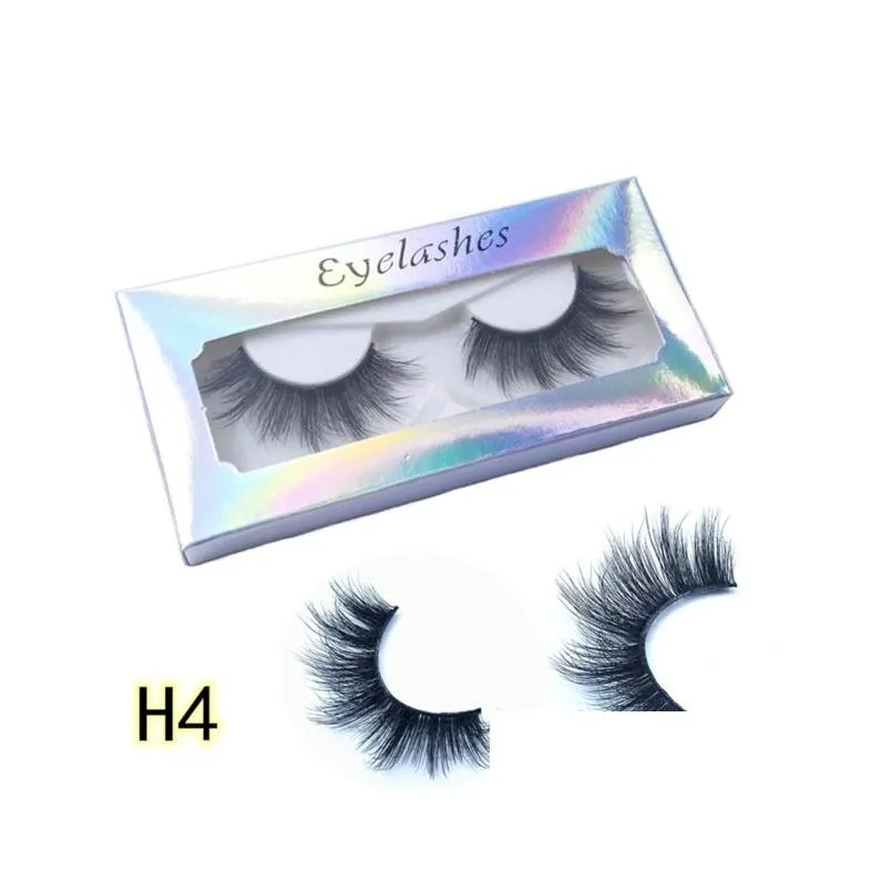 False Eyelashes New 25Mm Lashes 3D 100% Mink Hair False Eyelashes Dramatic Long Wispies Fluffy Eyelash Fl Strips Extension Makeup Tool Dhvks