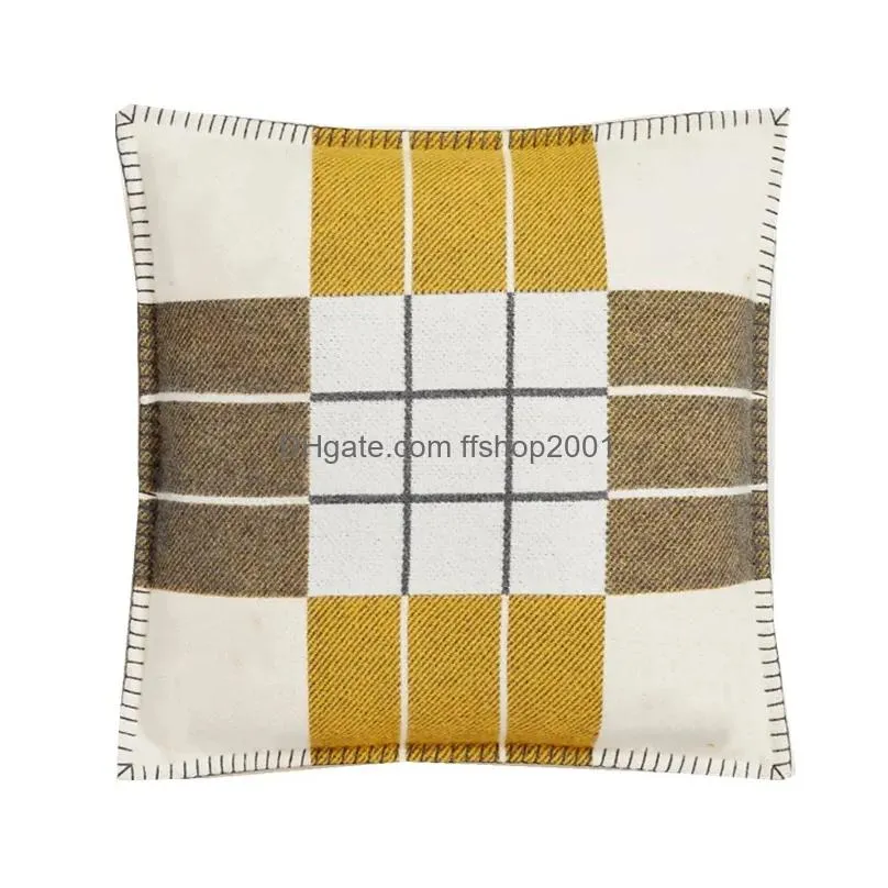 designer cushion decorative pillow 14 colors luxury cashmere pillows 45x45cm 65x65cm classical letters fashion cushion covers