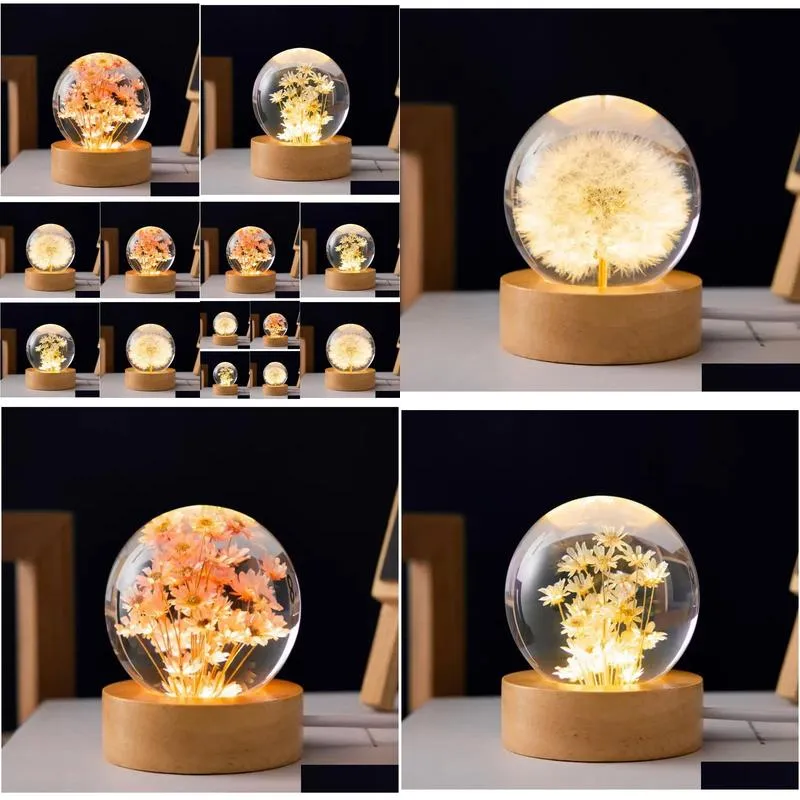 dandelion night light preserved flower night light