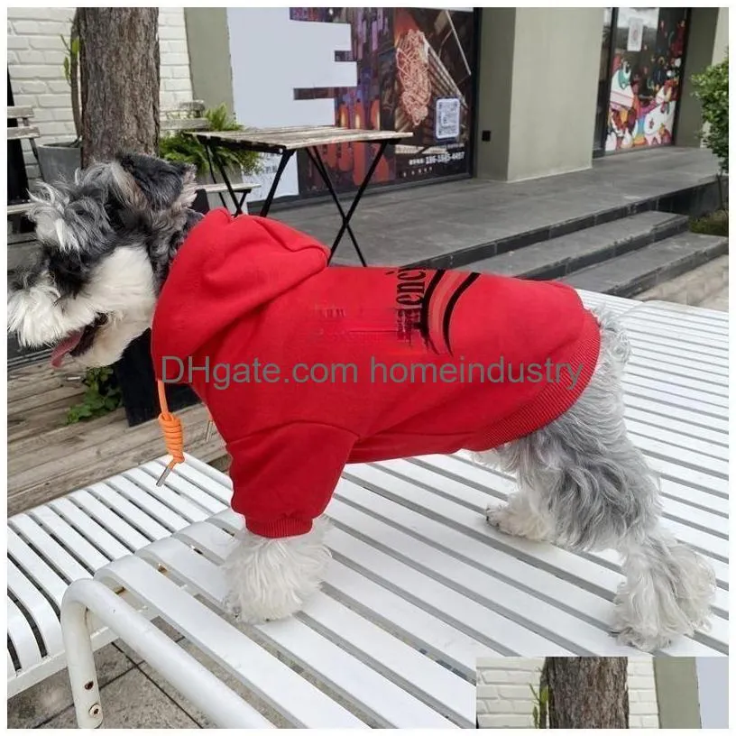 Dog Apparel Designer Dog Apparel Brand Clothes Warm Hoodie With Classic Letter Pattern For Small Dogs Pet Fashion Sweatshirt Hats Pets Dhkgs