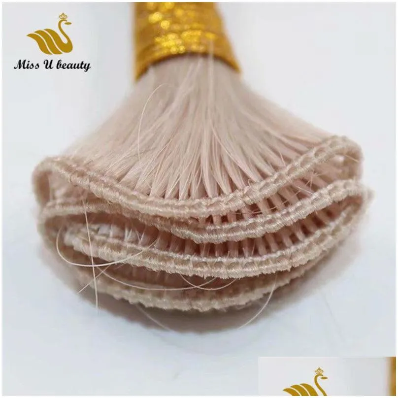 Human Hair Weaves 2 Bundles Remy Hand Tie Weft Human Hair Weave High Quality Humanhair Extension Wholesale Color Customizable Drop Del Dh5Ho
