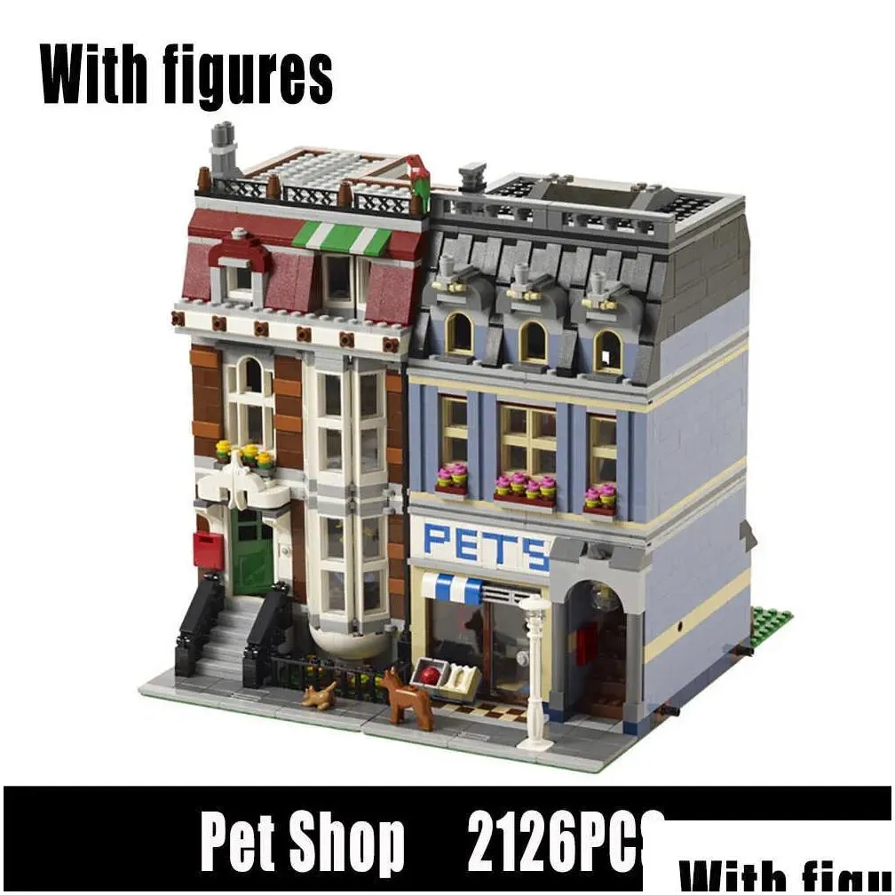 Blocks Building Town Hall Downtown Diner Model Expert Brick Bank Cafe Corner Toys Pet Book Shop R230701 Drop Delivery Dhxzy