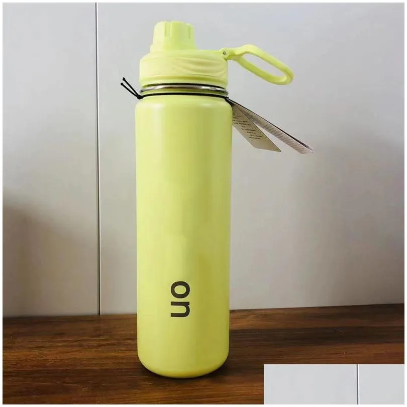 Water Bottle Ll Water Bottle Vacuum Yoga Fitness Bottles Simple Pure Color Sts Stainless Steel Insated Tumbler Mug Cups With Lid Therm Dh7Zi