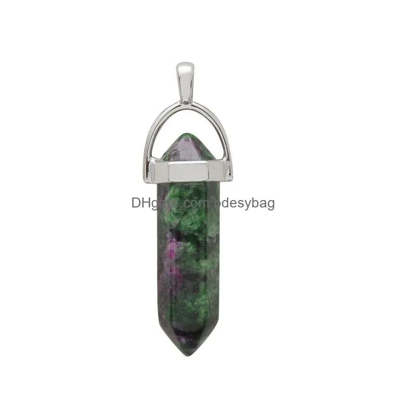 Pendant Necklaces Different Styles Natural Stone Pendant Necklace Women Men Crystal Summer Jewelry With Rope Drop Delivery Jewelry Nec Dhj60