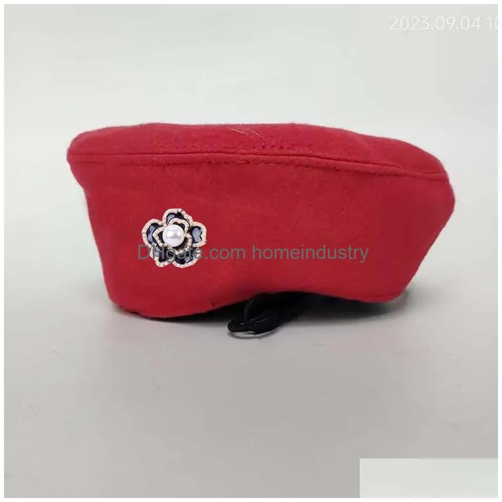 Dog Apparel Designer Dog Cat Beret Hat Headband French Artist Beanie Pet Christmas Costume Stewardess Hair Accessory Po Props Red S Dr Dhiom