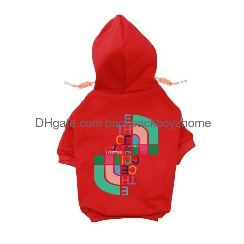 Dog Apparel Designer Dog Apparel Brand Clothes Fleece Hoodie Warm Sweater With Hat For Small Dogs Pet Fashion Sweatshirt Classic Lette Dh892