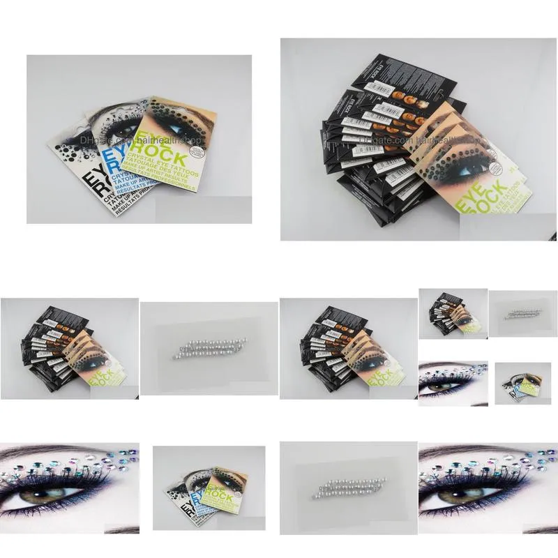 Eye Shadow/Liner Combination 30Pcs Rhinestone Eyeliner Sticker Eyeshadow Tattoos Makeup Tools 5899078 Drop Delivery Health Beauty Make Dhvsl