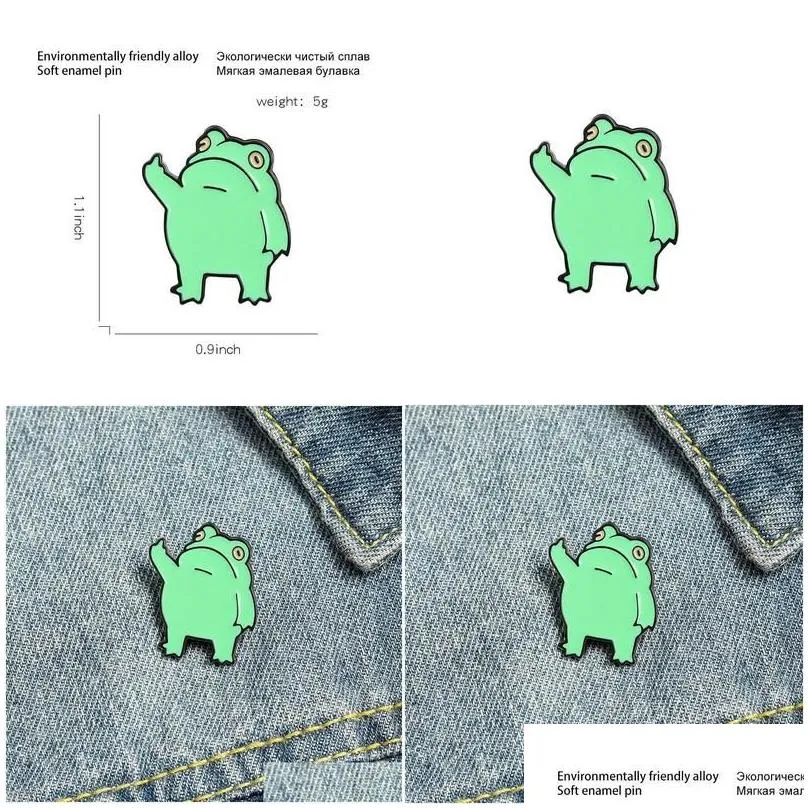 Pins Brooches Frog Enamel Pin For Women Fashion Dress Coat Shirt Demin Metal Brooch Pins Badges Promotion Gift 2024 New Des Dh9Uc