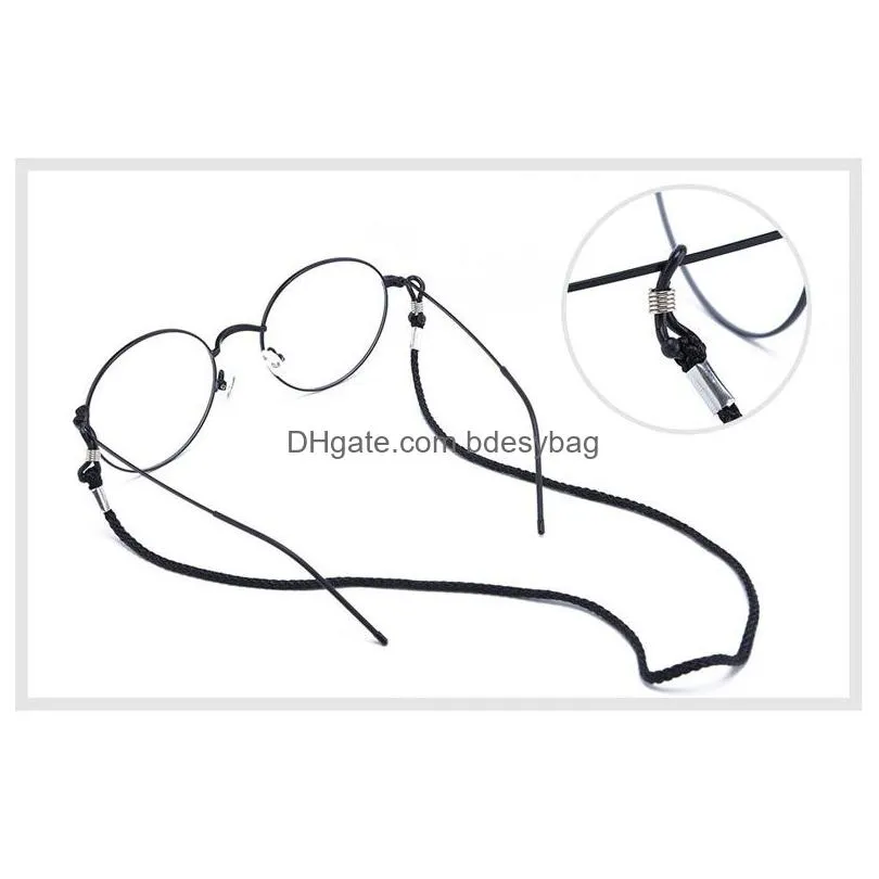 Eyeglasses Chains Black Color Eyeglass Chains Glasses Sunglasses Neck Cord Strap String Holder Adjustable Eyewear Accessories For Wome Dhrk2
