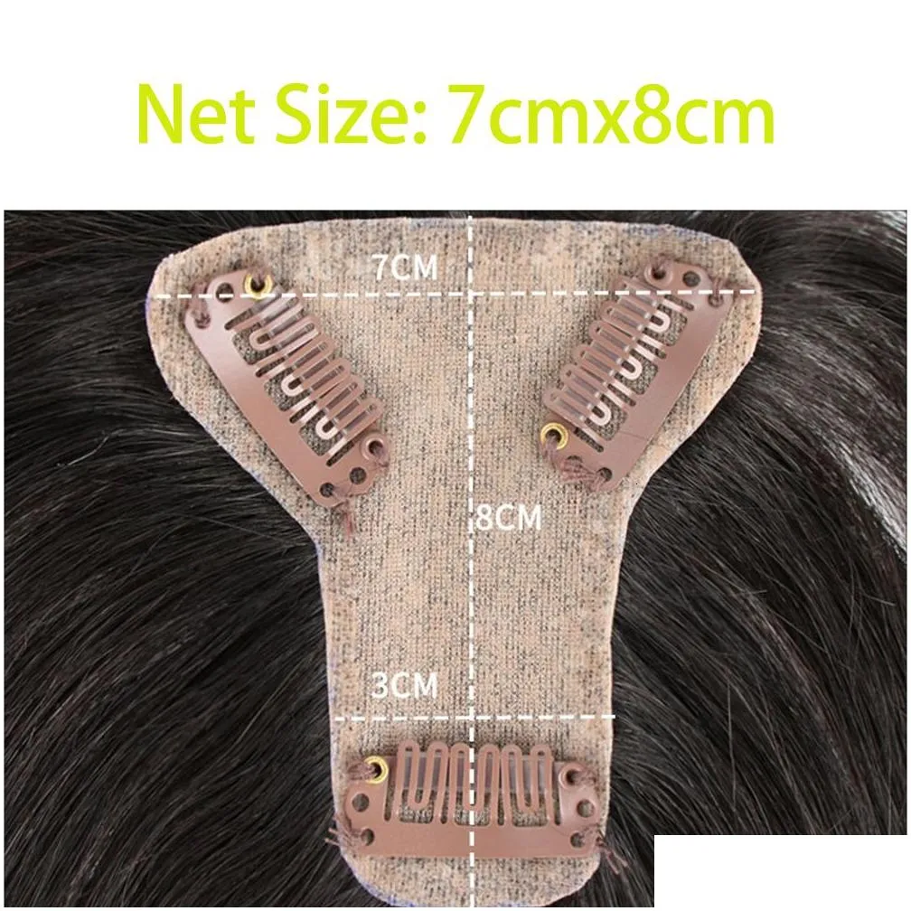 Bangs Human Hair Toppers For Women Clip In Topper With 3D Air 7Cmx8Cm Hairpieces Mild Loss Volume Er Grey Drop Delivery Dhfbk