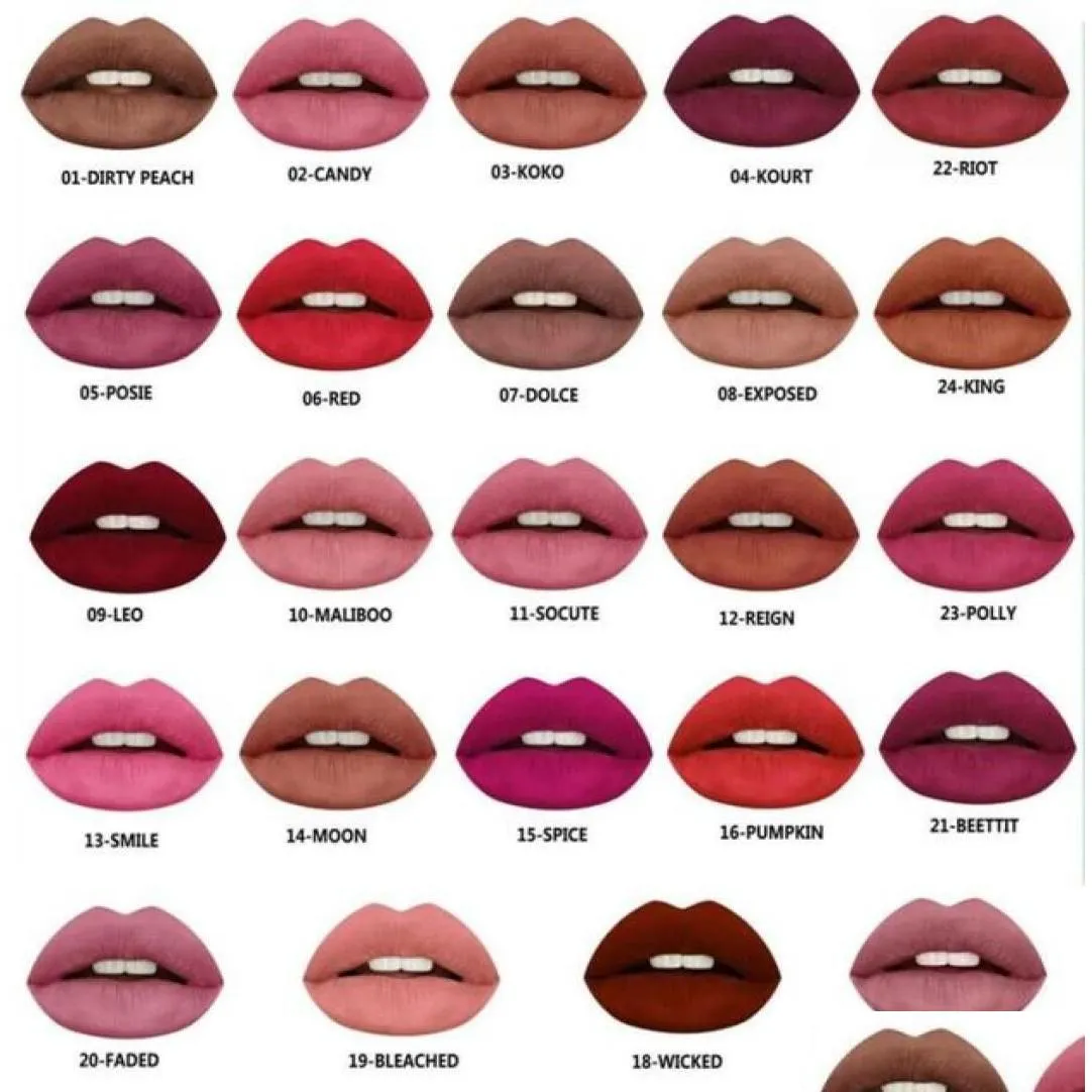 Lipstick 15Pcslot Selling Matte Lipstick Maquiagem Batom Long Lasting Labial Mate Makeup Lip Stick Beauty Make Up Batons6324484 Drop D Dh6Sk