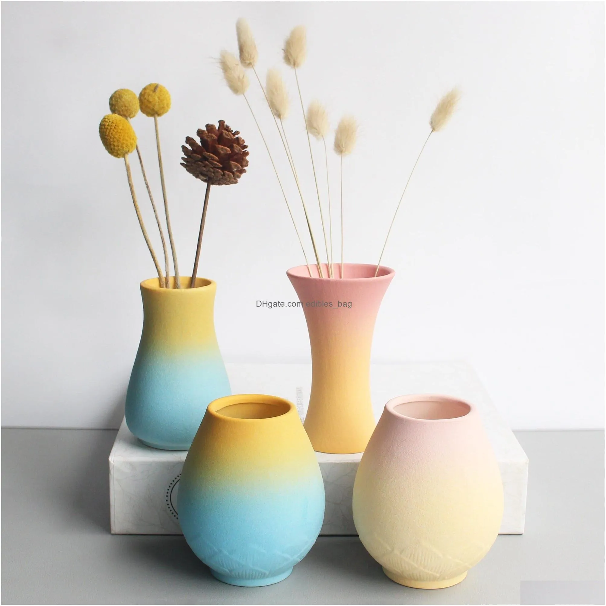 ceramic vases for dried flowers multicolor bud vase christmas gift boho small vase unique home decoration shelf vase