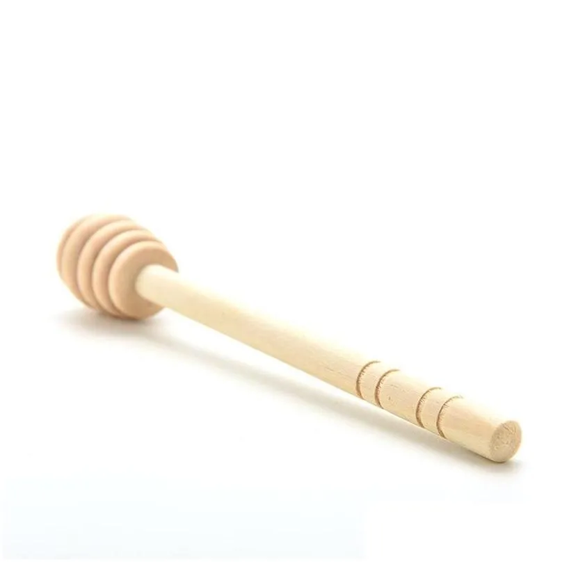 wooden stirring stick rod spoon dip drizzler server long wooden mini bee honey dipper stirrer muddler 145mm 1 pcs