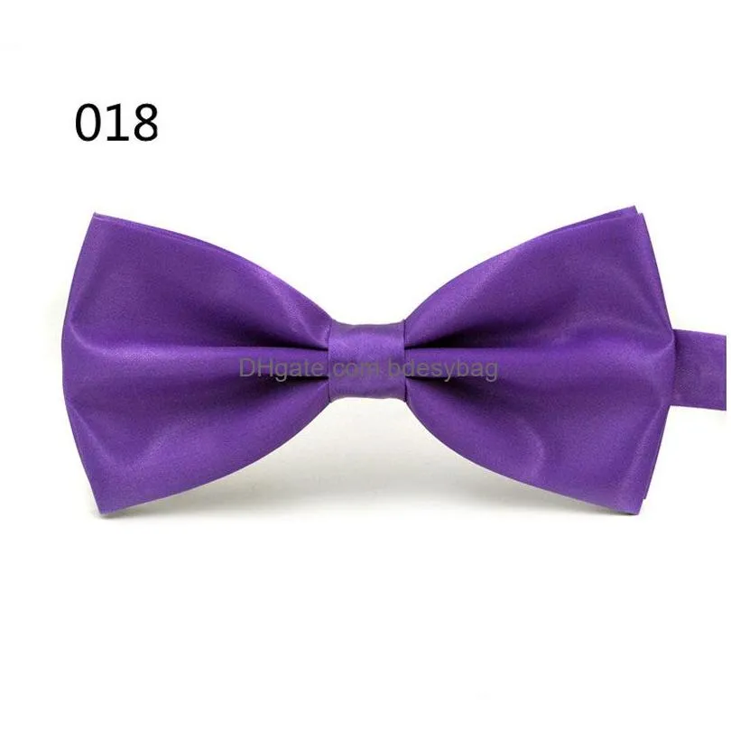 Bow Ties 12X5.5Cm Solid Color Adjustable Bow Ties Wedding Party Club Shirts Decor Fashion Accessories For Men Women Adt Drop Delivery Dhith