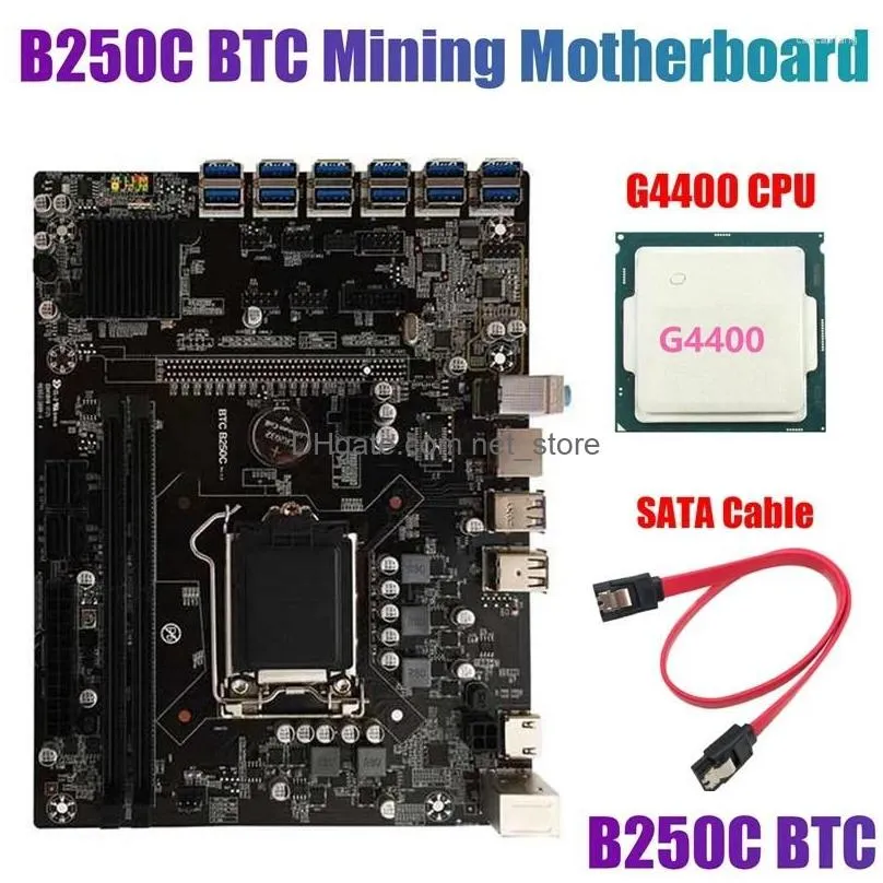 computer cables b250c btc mining motherboard with g4400 cpu sata cable lga1151 12xpcie to usb3.0 graphics card slot supports ddr4 ram