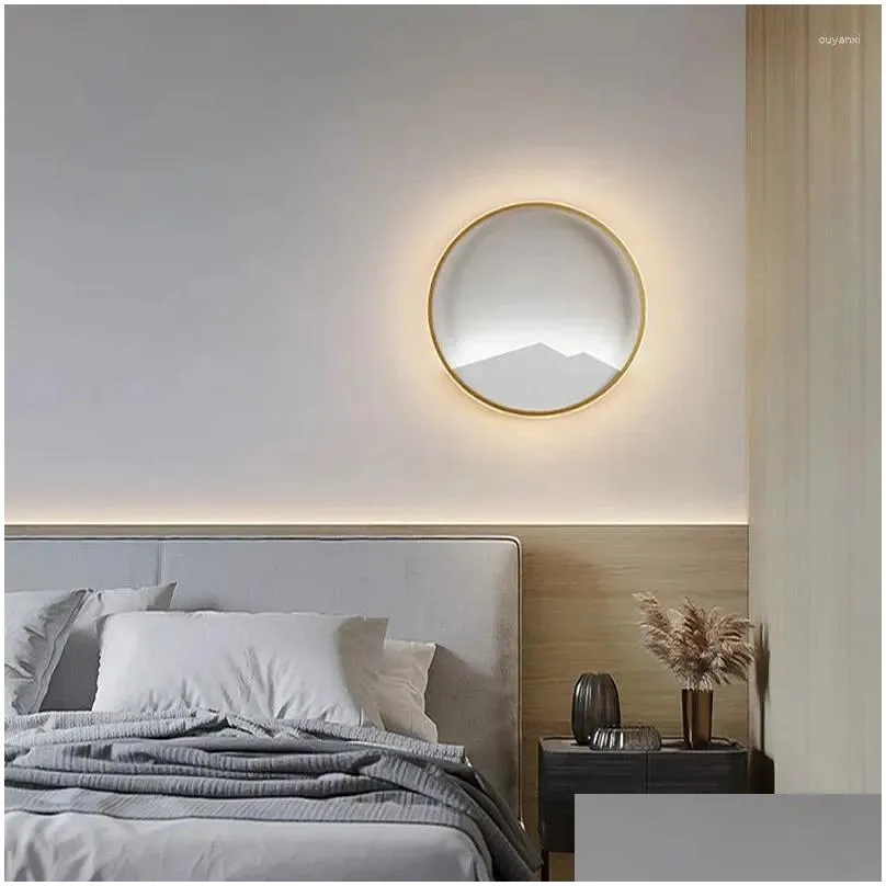 wall lamps nordic design led lamp living room background artistic decoration bedside study modern indoor light fixture