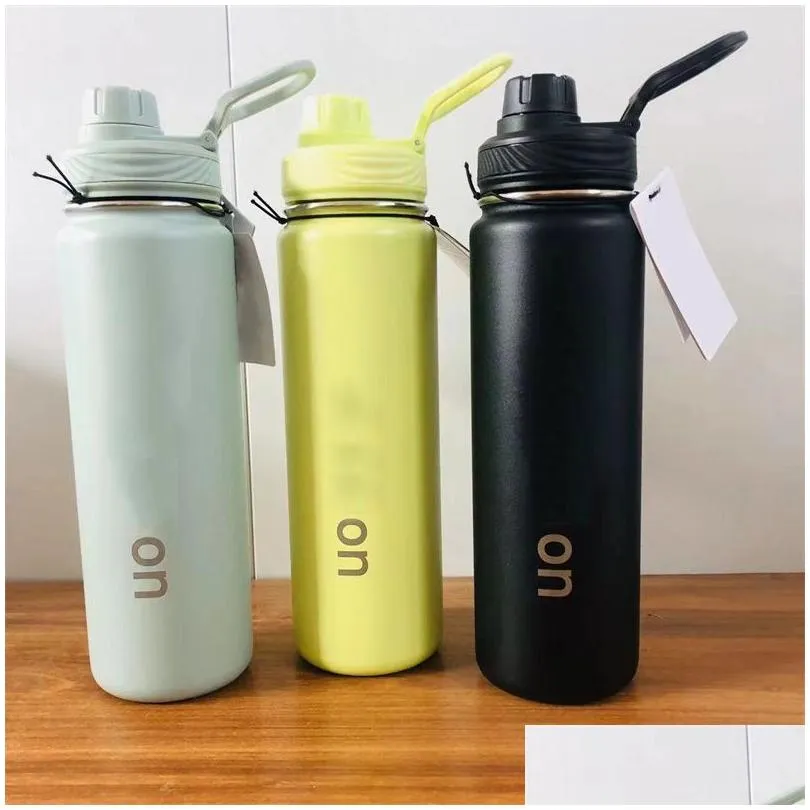 Water Bottle Ll Water Bottle Vacuum Yoga Fitness Bottles Simple Pure Color Sts Stainless Steel Insated Tumbler Mug Cups With Lid Therm Dh7Zi