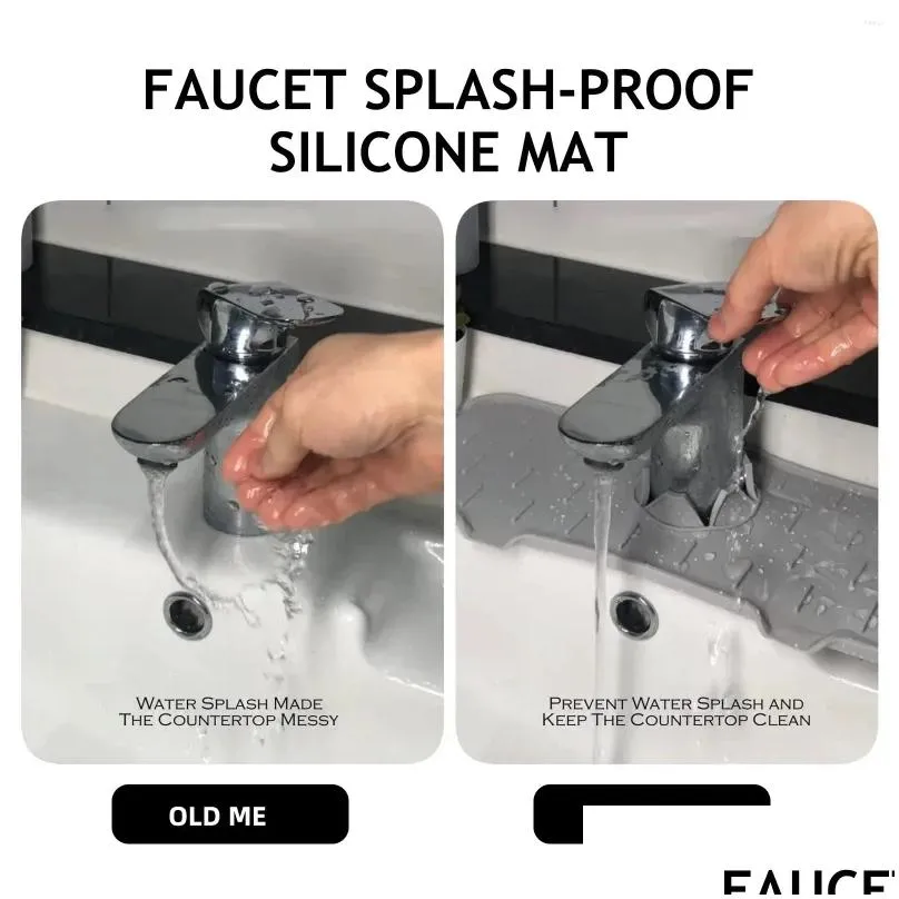 table mats faucet absorbent mat silicon kitchen sink splash guard drain pad water catcher countertop protector gadgets
