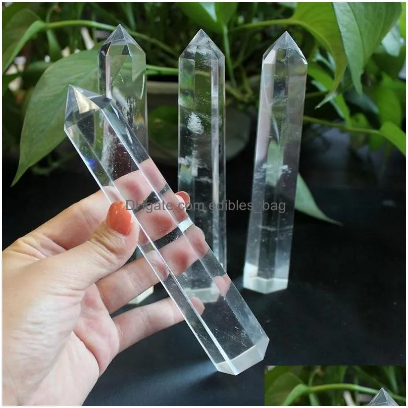 large natural clear crystal quartz tower quartz point clear crystal obelisk wand healing crystal 8.5cm 16cm 