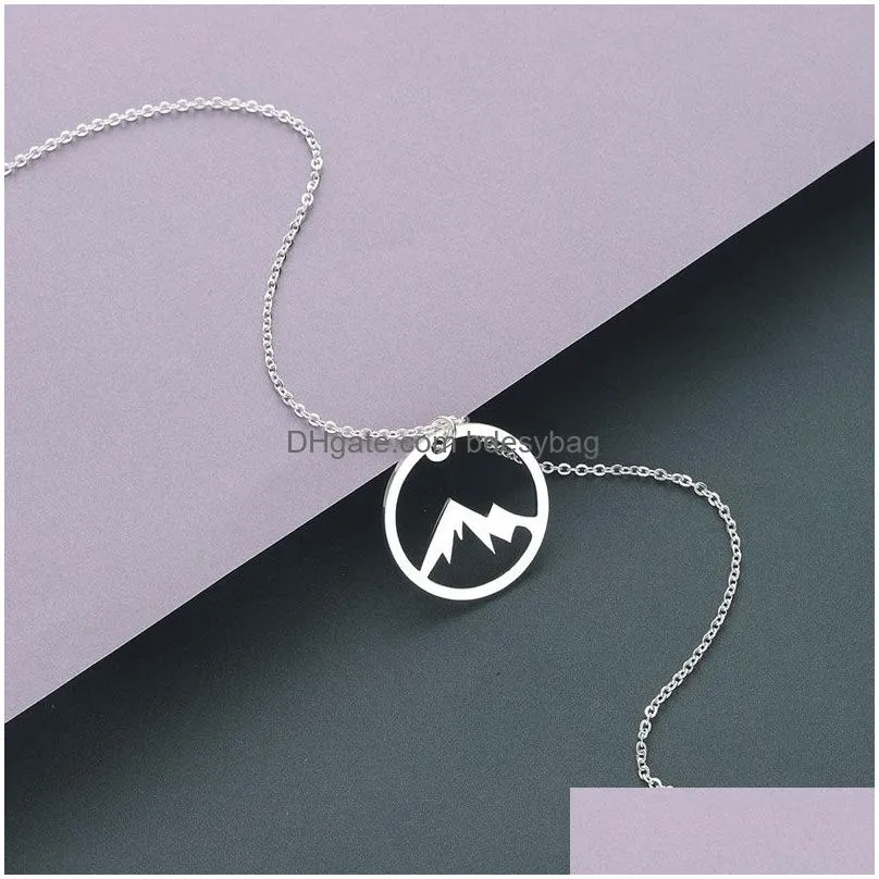 Pendant Necklaces Stainless Steel Gold Sier Plated Pendant Necklaces For Women Men Lovers Fashion Jewelry With 45Cm Drop Delivery Jewe Dhj4Z