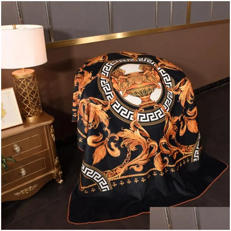 top quality horse pattern series thick lambskin blanket living room office car cover blanket casual blanket 20230824a1