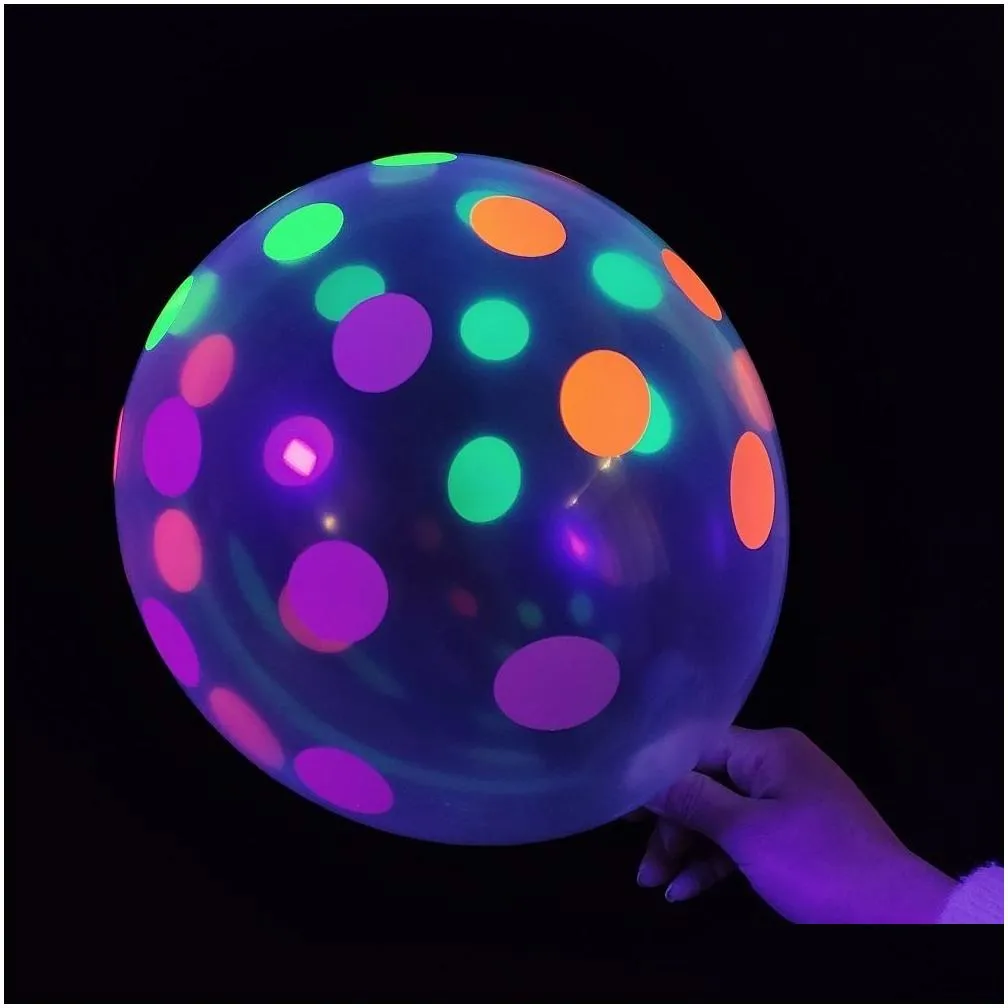 party decoration 10pcs/lot 12inch uv neon glow latex balloons star fluorescent luminous helium blacklight birthday decor supplies