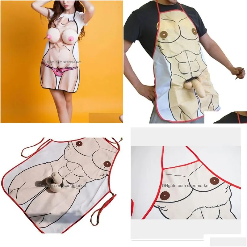 aprons funny aprons novelty 3d naked man cooking apron for fancy dress for gift design lovers gift 201007