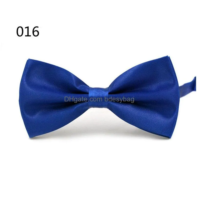 Bow Ties 12X5.5Cm Solid Color Adjustable Bow Ties Wedding Party Club Shirts Decor Fashion Accessories For Men Women Adt Drop Delivery Dhith