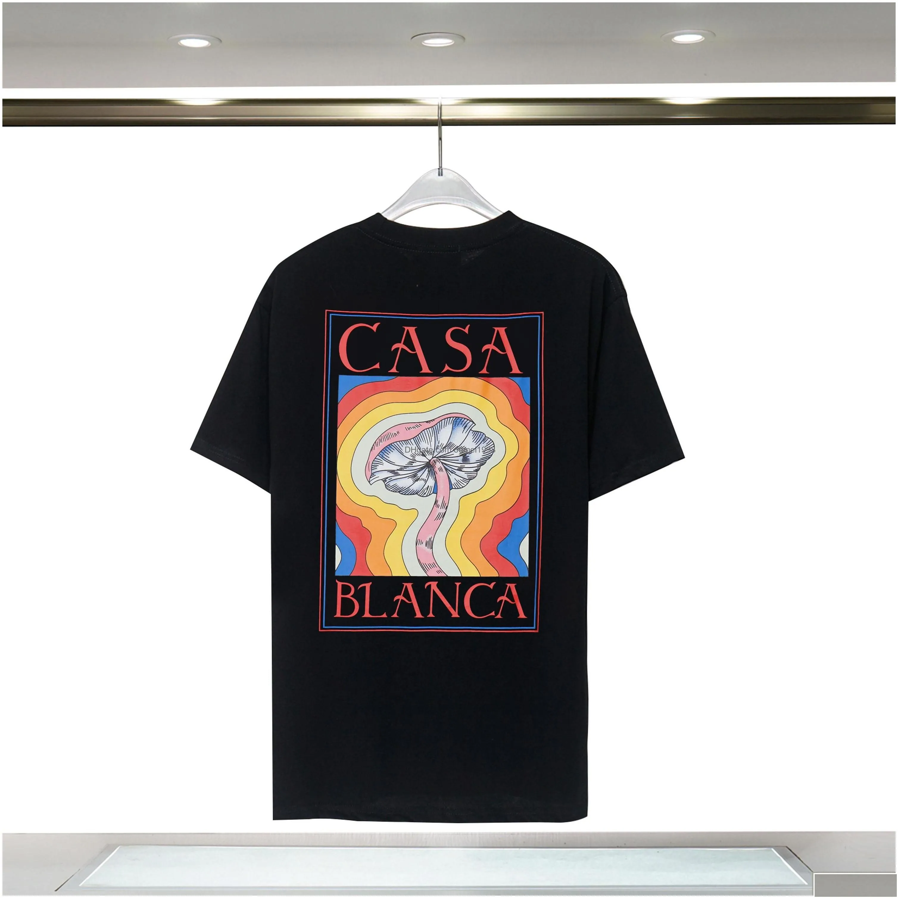 MenS T-Shirts Casablanc Shirt Luxury Men T Spring Summer New Style Rainbow Mushroom Round Neck Short Seeves Breathable Cotton Designe