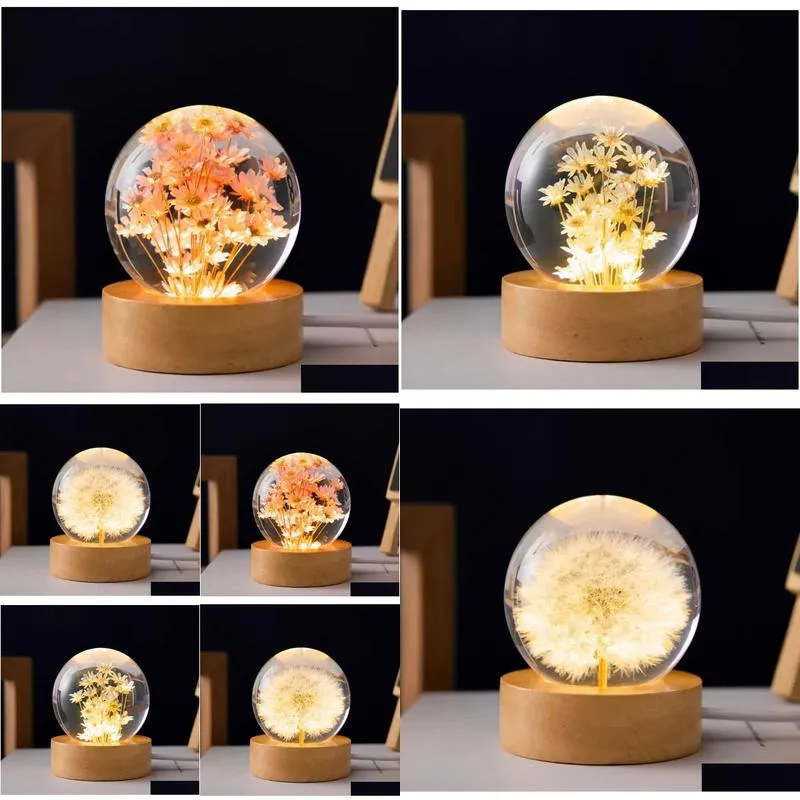 dandelion night light preserved flower night light