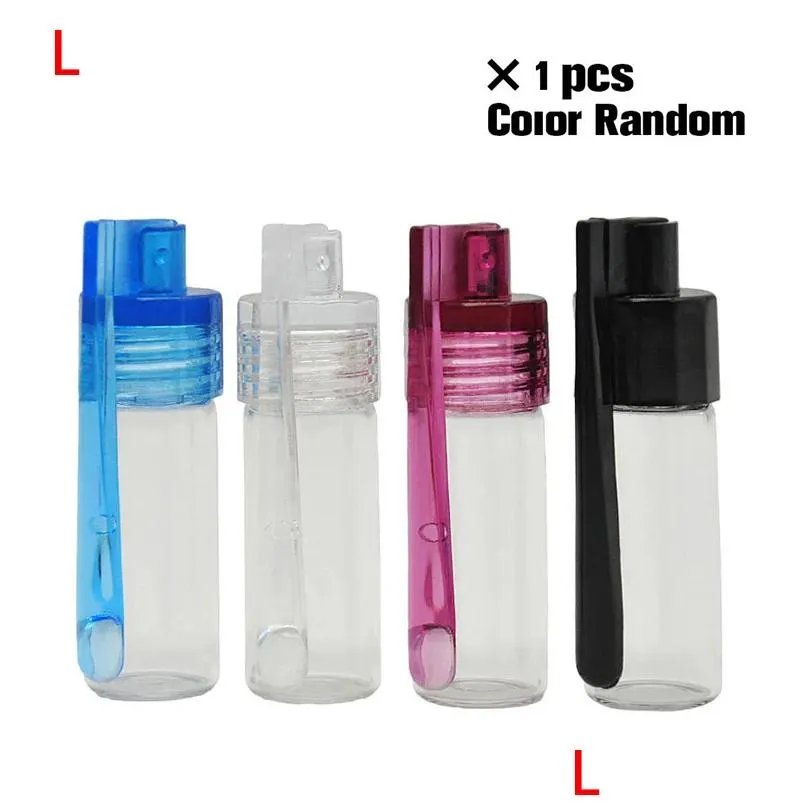 wholesale 1pcs 36mm/51mm portable glass bottle snuff snorter acrylic pill case random color