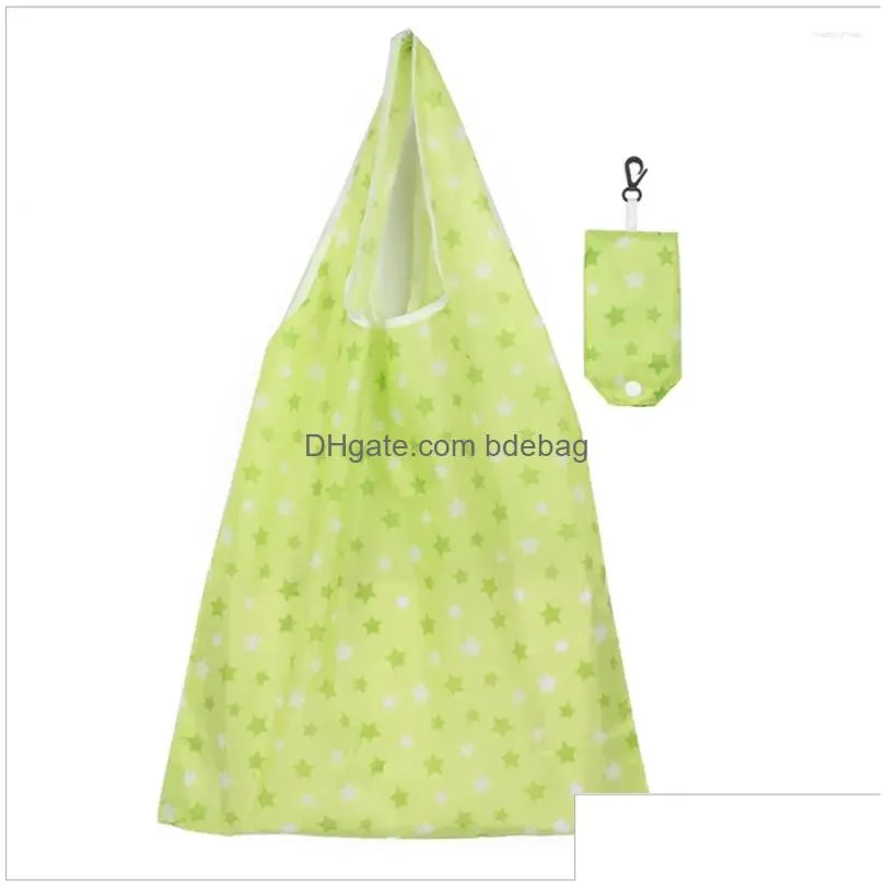 storage bags big eco-friendly shopping bag foldable polyester environmmental grocery folding pocket tote portable shoulder handbag