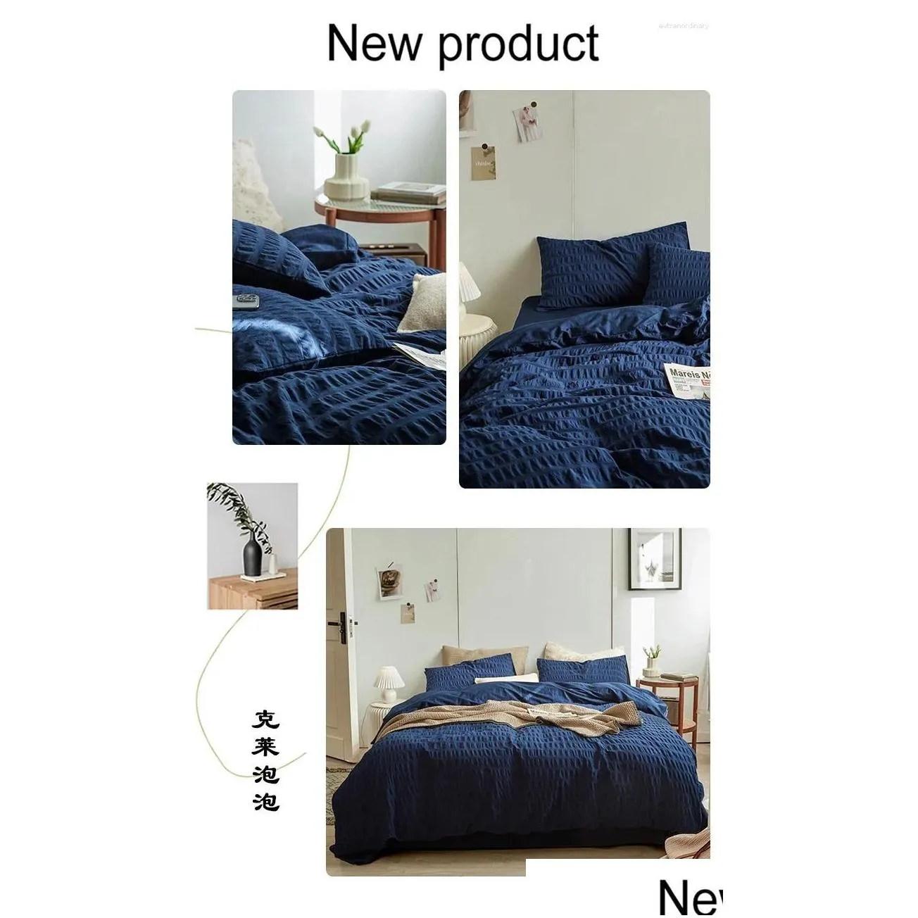 Bedding Sets Luxurious Vintage Nordic Fl Size Bedding Set For Men - Gray Cotton Comforter With Neutral Pattern Perfect Boys Juego De C Otklm