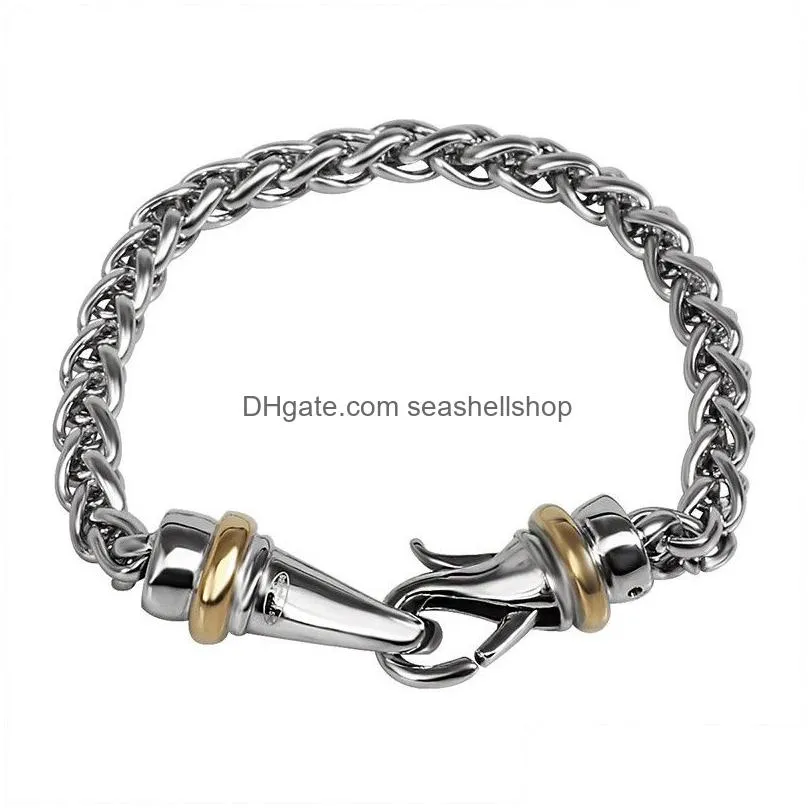 Charm Bracelets Dy Twisted Open Charm Bracelets For Women 925 Sier Gold Diamonds Men Personalized Retro Cuban Chain Bracelet Festival Dhg6O