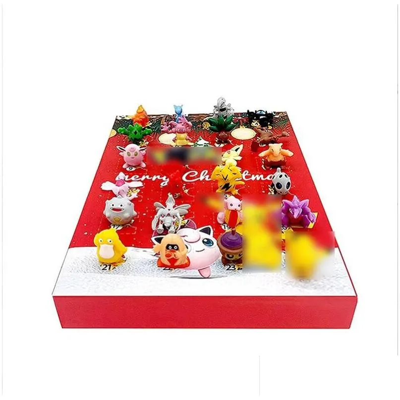 christmas calendar blind box toys anime figural action pvc model kid toy 24pcs set gift