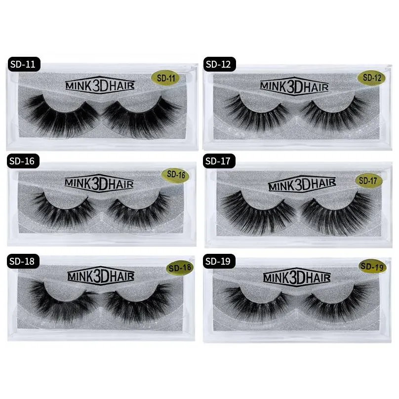 3D Multilayer Mink Lashes Thick Mink Lash Strips False Mink Eyelashes For Eye Makeup Fake Eye Lashes Eyelashes Extension Tool Sd