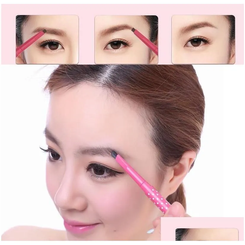 Eyebrow Enhancers High Quality Waterproof Permanent Powder Pen Makeup Eyebrow Color Cosmetic Black Brown Eye Brow Liner Shaper Drop De Dh6Sc