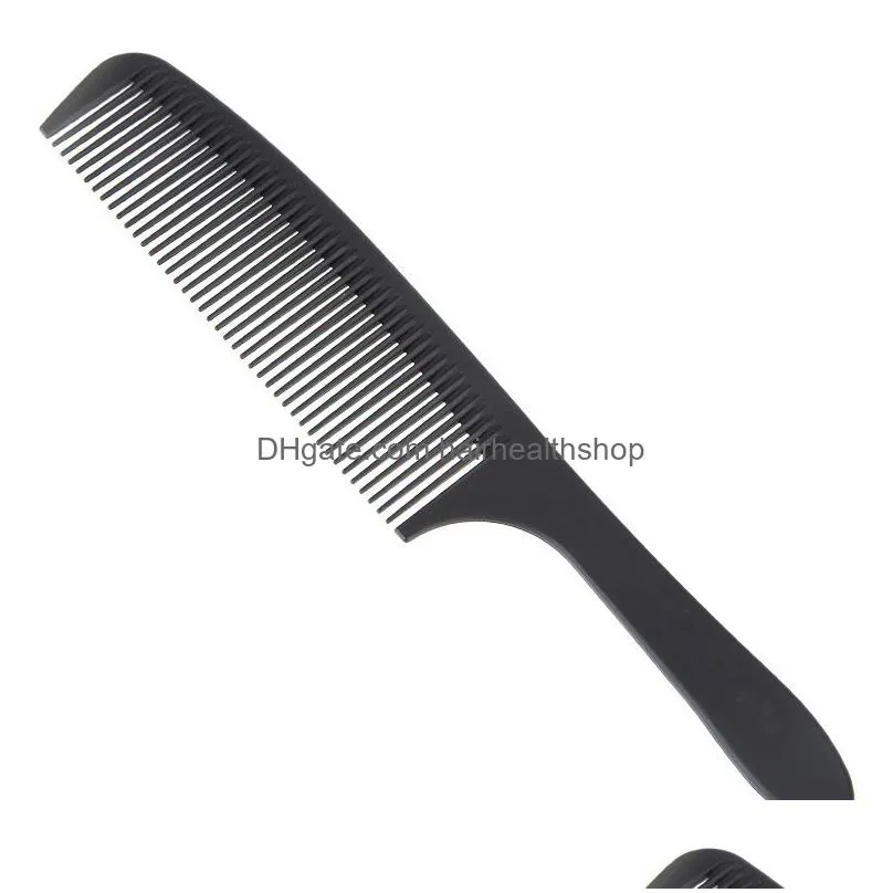 Hair Brushes Whole 12 Style Hairdressing Black Hair Cutting Comb Carbon Tail Combs Different Design Pro Salon Barber Styling Tools6503 Dh4J2