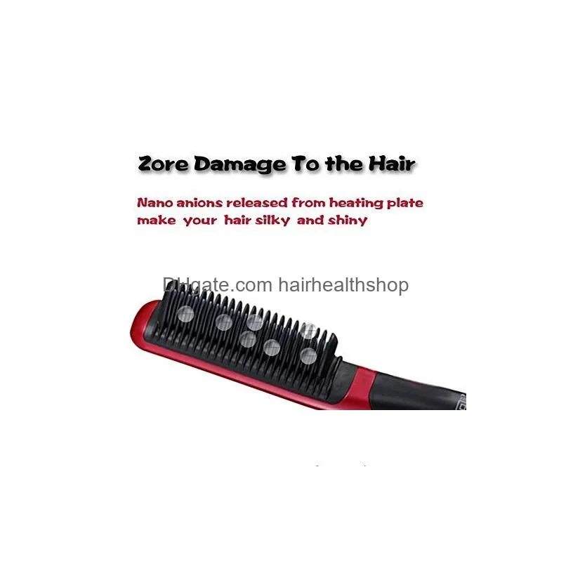 Hair Straighteners Hair Straightener Brush Ceramic Heating Antiscaldstatic Comb Professional Straightening Iron7614113 Drop Delivery H Dhenx