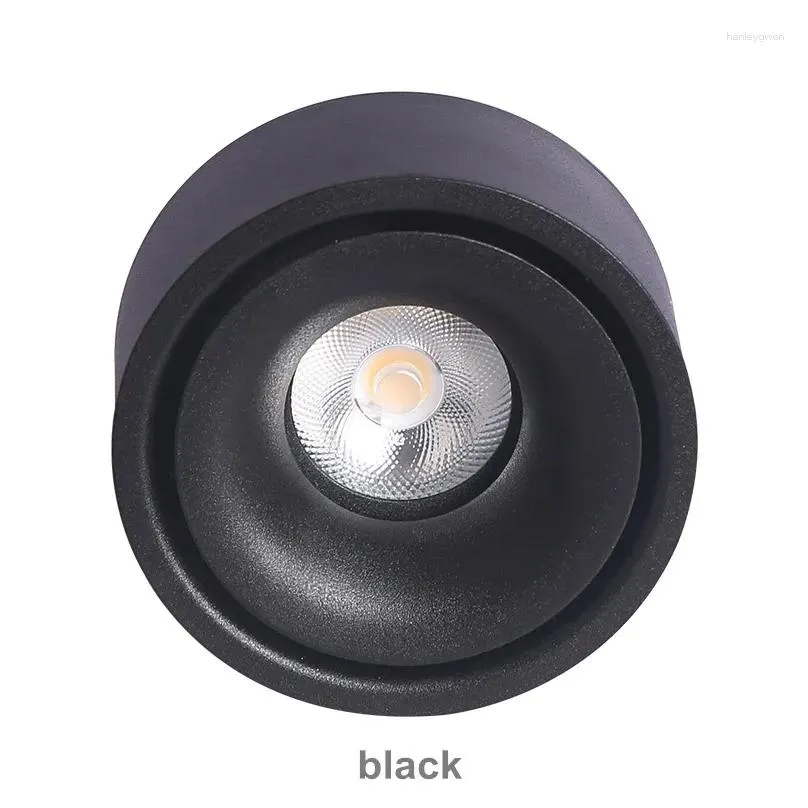 ceiling lights round dimmable led surface mounted spotlight cob hole 7w / 12w living room downlight