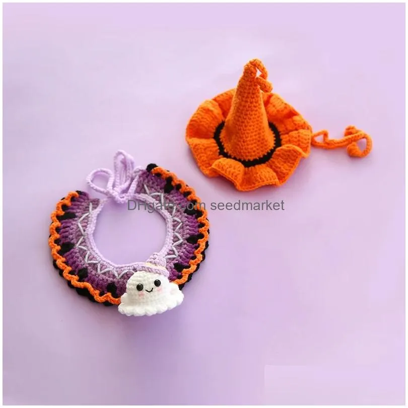 accessories sphnx cat cosplay prop halloween fancy witch hat knitted handmade hat collar p o shoot props for cat dogs accessories in
